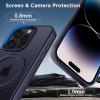 imageCACOE Magnetic Case for iPhone 13 Pro 61 inch with 360 Rotatable Ring Stand Compatible with MagSafe Car Phone Mount Cases Cover Phone Holder for Desk MeetingVideosMatte BlackDark Blue