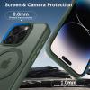 imageCACOE Magnetic Case for iPhone 13 Pro 61 inch with 360 Rotatable Ring Stand Compatible with MagSafe Car Phone Mount Cases Cover Phone Holder for Desk MeetingVideosMatte BlackDark Green
