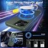 imageCACOE Magnetic Case for iPhone 13 Pro 61 inch with 360 Rotatable Ring Stand Compatible with MagSafe Car Phone Mount Cases Cover Phone Holder for Desk MeetingVideosMatte BlackDark Green