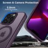 imageCACOE Magnetic Case for iPhone 13 Pro 61 inch with 360 Rotatable Ring Stand Compatible with MagSafe Car Phone Mount Cases Cover Phone Holder for Desk MeetingVideosMatte BlackDark Purple