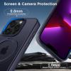 imageCACOE Magnetic Case for iPhone 13 Pro 61 inch with 360 Rotatable Ring Stand Compatible with MagSafe Car Phone Mount Cases Cover Phone Holder for Desk MeetingVideosMatte BlackDark Blue