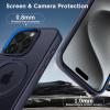 imageCACOE Magnetic Case for iPhone 13 Pro 61 inch with 360 Rotatable Ring Stand Compatible with MagSafe Car Phone Mount Cases Cover Phone Holder for Desk MeetingVideosMatte BlackDark Blue