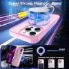 imageCACOE Magnetic Case for iPhone 13 Pro 61 inch with 360 Rotatable Ring Stand Compatible with MagSafe Car Phone Mount Cases Cover Phone Holder for Desk MeetingVideosMatte BlackPink