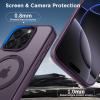 imageCACOE Magnetic Case for iPhone 13 Pro 61 inch with 360 Rotatable Ring Stand Compatible with MagSafe Car Phone Mount Cases Cover Phone Holder for Desk MeetingVideosMatte BlackDark Purple