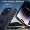 imageCACOE Magnetic Case for iPhone 13 Pro 61 inch with 360 Rotatable Ring Stand Compatible with MagSafe Car Phone Mount Cases Cover Phone Holder for Desk MeetingVideosMatte BlackDark Blue