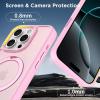 imageCACOE Magnetic Case for iPhone 13 Pro 61 inch with 360 Rotatable Ring Stand Compatible with MagSafe Car Phone Mount Cases Cover Phone Holder for Desk MeetingVideosMatte BlackPink