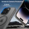 imageCACOE Magnetic Case for iPhone 13 Pro 61 inch with 360 Rotatable Ring Stand Compatible with MagSafe Car Phone Mount Cases Cover Phone Holder for Desk MeetingVideosMatte BlackLight Gray