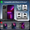 imageCACOE Magnetic Case for iPhone 13 Pro 61 inch with 360 Rotatable Ring Stand Compatible with MagSafe Car Phone Mount Cases Cover Phone Holder for Desk MeetingVideosMatte BlackDark Blue