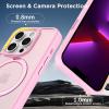 imageCACOE Magnetic Case for iPhone 13 Pro 61 inch with 360 Rotatable Ring Stand Compatible with MagSafe Car Phone Mount Cases Cover Phone Holder for Desk MeetingVideosMatte BlackPink