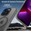 imageCACOE Magnetic Case for iPhone 13 Pro 61 inch with 360 Rotatable Ring Stand Compatible with MagSafe Car Phone Mount Cases Cover Phone Holder for Desk MeetingVideosMatte BlackLight Gray