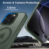 imageCACOE Magnetic Case for iPhone 13 Pro 61 inch with 360 Rotatable Ring Stand Compatible with MagSafe Car Phone Mount Cases Cover Phone Holder for Desk MeetingVideosMatte BlackDark Green