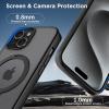 imageCACOE Magnetic Case for iPhone 15 61 inch with 360 Rotatable Ring Stand Compatible with MagSafe Car Phone Mount Cases Cover Phone Holder for Desk MeetingVideos Matte BlackMatte Black