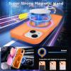 imageCACOE Magnetic Case for iPhone 15 61 inch with 360 Rotatable Ring Stand Compatible with MagSafe Car Phone Mount Cases Cover Phone Holder for Desk MeetingVideos Matte BlackOrange