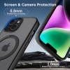 imageCACOE Magnetic Case for iPhone 15 61 inch with 360 Rotatable Ring Stand Compatible with MagSafe Car Phone Mount Cases Cover Phone Holder for Desk MeetingVideos Matte BlackMatte Black