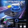 imageCACOE Magnetic Case for iPhone 15 61 inch with 360 Rotatable Ring Stand Compatible with MagSafe Car Phone Mount Cases Cover Phone Holder for Desk MeetingVideos Matte BlackDark Blue
