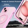 imageCACOE Magnetic Case for iPhone 15 61 inch with 360 Rotatable Ring Stand Compatible with MagSafe Car Phone Mount Cases Cover Phone Holder for Desk MeetingVideos Matte BlackPink