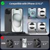 imageCACOE Magnetic Case for iPhone 15 61 inch with 360 Rotatable Ring Stand Compatible with MagSafe Car Phone Mount Cases Cover Phone Holder for Desk MeetingVideos Matte BlackDark Green