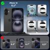 imageCACOE Magnetic Case for iPhone 15 61 inch with 360 Rotatable Ring Stand Compatible with MagSafe Car Phone Mount Cases Cover Phone Holder for Desk MeetingVideos Matte BlackDark Green