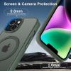 imageCACOE Magnetic Case for iPhone 15 61 inch with 360 Rotatable Ring Stand Compatible with MagSafe Car Phone Mount Cases Cover Phone Holder for Desk MeetingVideos Matte BlackDark Green