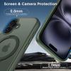 imageCACOE Magnetic Case for iPhone 15 61 inch with 360 Rotatable Ring Stand Compatible with MagSafe Car Phone Mount Cases Cover Phone Holder for Desk MeetingVideos Matte BlackDark Green