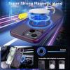 imageCACOE Magnetic Case for iPhone 15 61 inch with 360 Rotatable Ring Stand Compatible with MagSafe Car Phone Mount Cases Cover Phone Holder for Desk MeetingVideos Matte BlackDark Purple