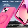 imageCACOE Magnetic Case for iPhone 15 61 inch with 360 Rotatable Ring Stand Compatible with MagSafe Car Phone Mount Cases Cover Phone Holder for Desk MeetingVideos Matte BlackRose