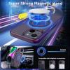 imageCACOE Magnetic Case for iPhone 15 61 inch with 360 Rotatable Ring Stand Compatible with MagSafe Car Phone Mount Cases Cover Phone Holder for Desk MeetingVideos Matte BlackDark Purple