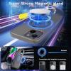 imageCACOE Magnetic Case for iPhone 15 61 inch with 360 Rotatable Ring Stand Compatible with MagSafe Car Phone Mount Cases Cover Phone Holder for Desk MeetingVideos Matte BlackLight Gray