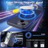 imageCACOE Magnetic Case for iPhone 15 61 inch with 360 Rotatable Ring Stand Compatible with MagSafe Car Phone Mount Cases Cover Phone Holder for Desk MeetingVideos Matte BlackDark Blue