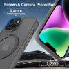 imageCACOE Magnetic Case for iPhone 15 61 inch with 360 Rotatable Ring Stand Compatible with MagSafe Car Phone Mount Cases Cover Phone Holder for Desk MeetingVideos Matte BlackLight Gray