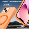 imageCACOE Magnetic Case for iPhone 15 61 inch with 360 Rotatable Ring Stand Compatible with MagSafe Car Phone Mount Cases Cover Phone Holder for Desk MeetingVideos Matte BlackOrange
