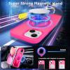 imageCACOE Magnetic Case for iPhone 15 61 inch with 360 Rotatable Ring Stand Compatible with MagSafe Car Phone Mount Cases Cover Phone Holder for Desk MeetingVideos Matte BlackRose