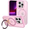 imageCACOE Magnetic Case for iPhone 13 Pro 61 inch with 360 Rotatable Ring Stand Compatible with MagSafe Car Phone Mount Cases Cover Phone Holder for Desk MeetingVideosMatte BlackPink