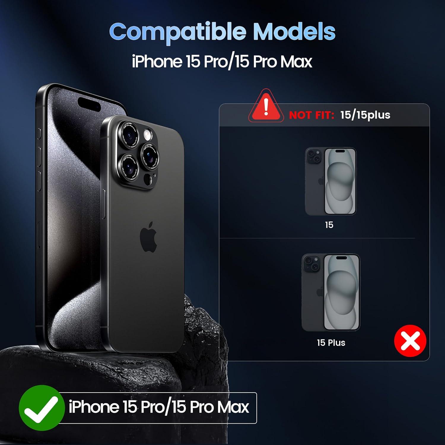 imageCACOE for iPhone 17 Pro Camera Lens Protector  Metal Frame Tempered Glass Cover AntiScratch DropProofStrongAdhesion Camera Screen CoverOrangeBlack Titanium