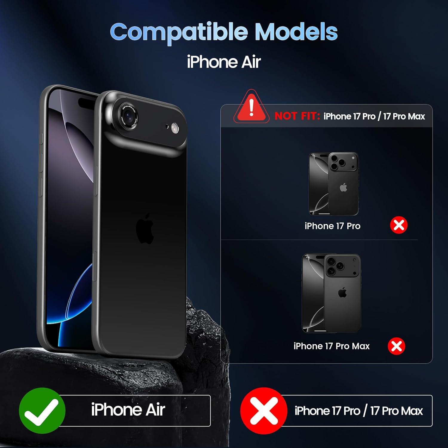 imageCACOE for iPhone 17 Pro Camera Lens Protector  Metal Frame Tempered Glass Cover AntiScratch DropProofStrongAdhesion Camera Screen CoverOrangeDark Black
