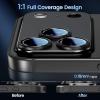 imageCACOE for iPhone 17 Pro Camera Lens Protector  Metal Frame Tempered Glass Cover AntiScratch DropProofStrongAdhesion Camera Screen CoverOrangeCarbon Black