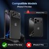 imageCACOE for iPhone 17 Pro Camera Lens Protector  Metal Frame Tempered Glass Cover AntiScratch DropProofStrongAdhesion Camera Screen CoverOrangeCarbon Black