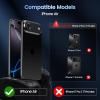 imageCACOE for iPhone 17 Pro Camera Lens Protector  Metal Frame Tempered Glass Cover AntiScratch DropProofStrongAdhesion Camera Screen CoverOrangeDark Black