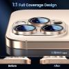 imageCACOE for iPhone 17 Pro Camera Lens Protector  Metal Frame Tempered Glass Cover AntiScratch DropProofStrongAdhesion Camera Screen CoverOrangeDesert Gold