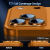 imageCACOE for iPhone 17 Pro Camera Lens Protector  Metal Frame Tempered Glass Cover AntiScratch DropProofStrongAdhesion Camera Screen CoverOrangeOrange