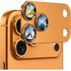 imageCACOE for iPhone 17 Pro Camera Lens Protector  Metal Frame Tempered Glass Cover AntiScratch DropProofStrongAdhesion Camera Screen CoverOrangeOrange