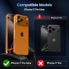 imageCACOE for iPhone 17 Pro Camera Lens Protector  Metal Frame Tempered Glass Cover AntiScratch DropProofStrongAdhesion Camera Screen CoverOrangeOrange