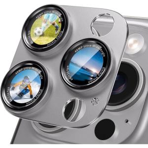 imageCACOE for iPhone 17 Pro Camera Lens Protector  Metal Frame Tempered Glass Cover AntiScratch DropProofStrongAdhesion Camera Screen CoverOrangeTitanium