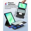 imageCACOE Rotating Keyboard Case for Samsung Galaxy Tab A11 Plus  A9 Plus 20252023 11 inch with Touchpad 7Color Backlight Detachable Wireless Keyboard 360 Rotation with Stand Function Black
