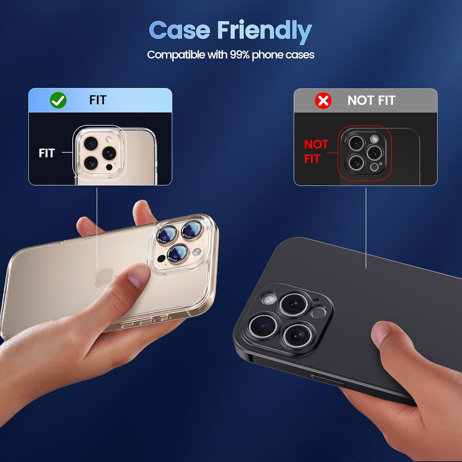 imageCACOE for iPhone 17 Pro Max17 Pro16 Pro Max16 Pro15 Pro Max15 Pro14 Pro Max14 Pro Camera Lens Protector AntiScratch DropProofStrongAdhesion Camera Screen CoverBlackDesert Gold