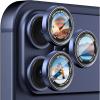 imageCACOE for iPhone 17 Pro Max17 Pro16 Pro Max16 Pro15 Pro Max15 Pro14 Pro Max14 Pro Camera Lens Protector AntiScratch DropProofStrongAdhesion Camera Screen CoverBlackDark Blue