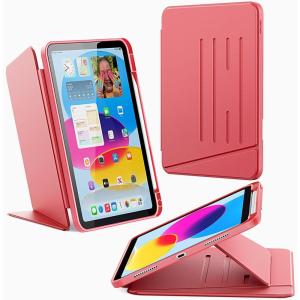 imageCACOE Case for iPad A16 11th10th Generation with Pencil Holder Multiple Angles Magnetic Stand Cover for iPad 1110 Gen 20252022 11109 inch BlackWatermelon Red