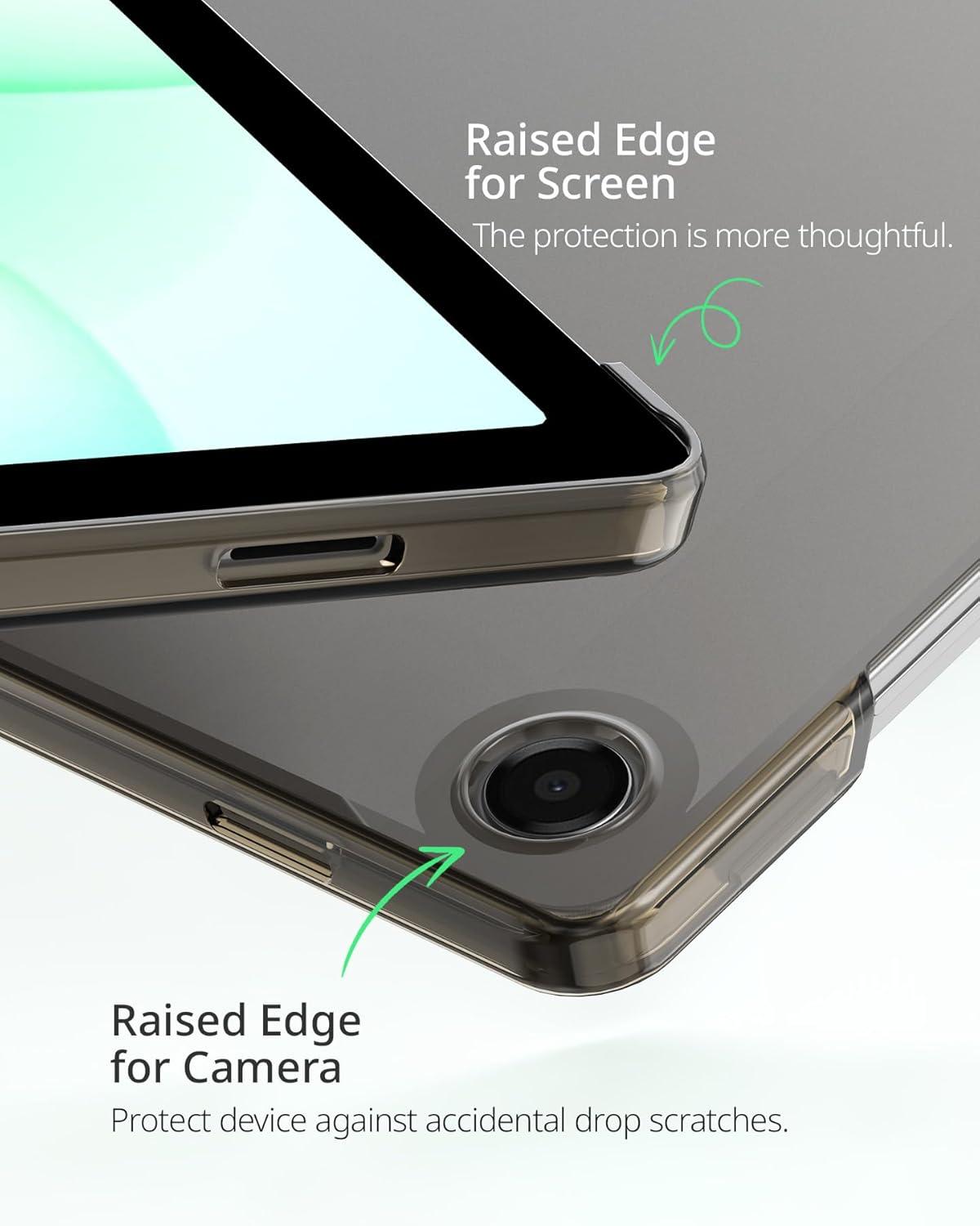 imageCACOE Case for Samsung Galaxy Tab A9 A11 Plus 11 Inch 2025 with Screen Protector Ultra Slim Hard PC Translucent Back Shell Stand Cover Auto WakeSleep BurgundyBlack