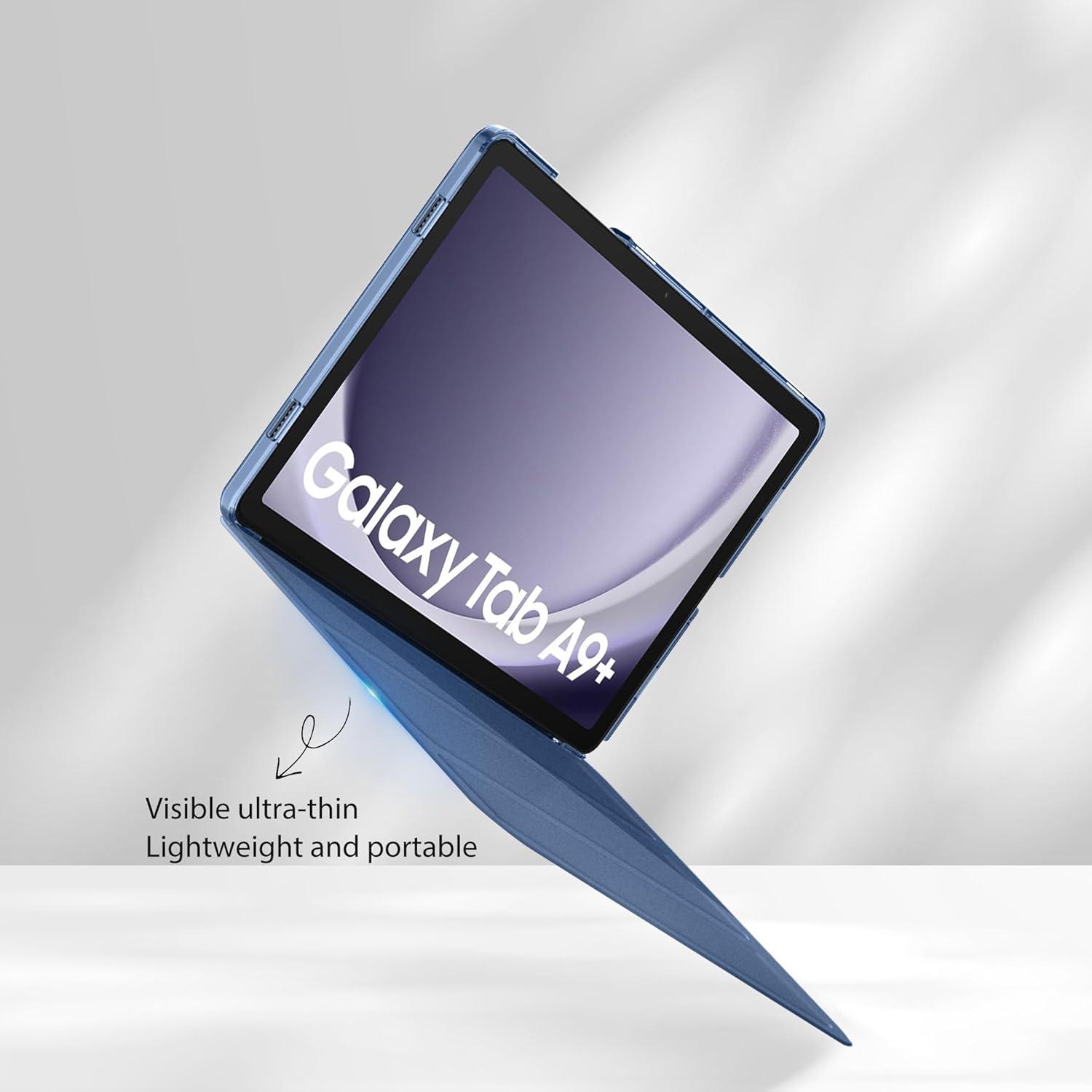 imageCACOE Case for Samsung Galaxy Tab A9 A11 Plus 11 Inch 2025 with Screen Protector Ultra Slim Hard PC Translucent Back Shell Stand Cover Auto WakeSleep BurgundyBlue