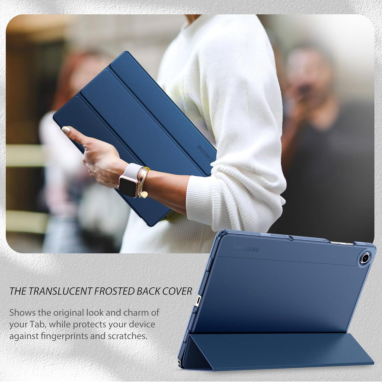 imageCACOE Case for Samsung Galaxy Tab A9 A11 Plus 11 Inch 2025 with Screen Protector Ultra Slim Hard PC Translucent Back Shell Stand Cover Auto WakeSleep BurgundyBlue